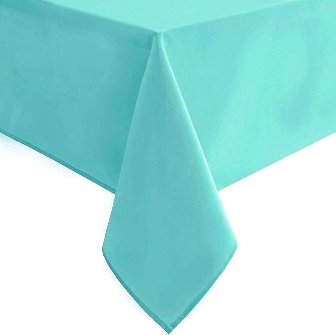 Hiasan Light Blue Tablecloth for Square Tables - Waterproof and Spillproof Washable Fabric Table Cloth for Dining Room Kitchen Party, 60 x 60 Inch