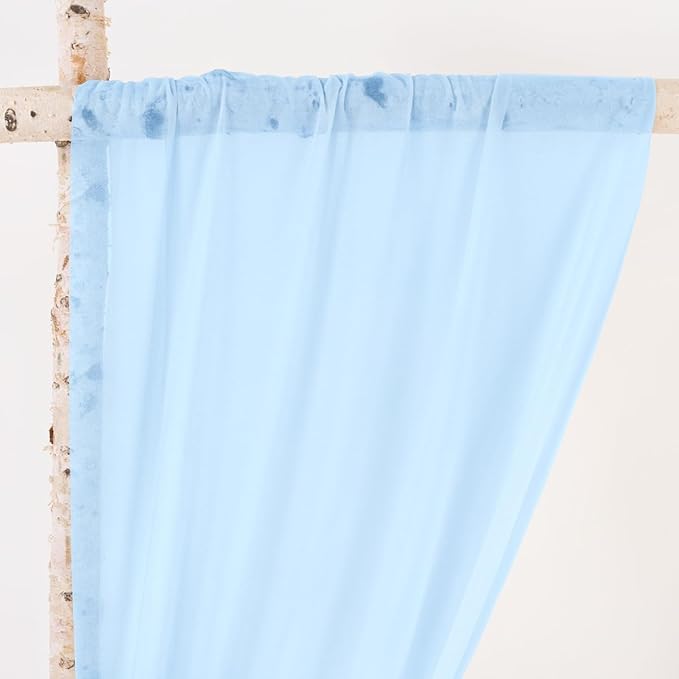 MLMW Wedding Arch Draping Fabric 1 Panel 29" x 20Ft Easter Light Blue Sheer Wedding Arch Backdrop Drapes Outdoor Curtain for Ceremony Party Background Ceiling Decor