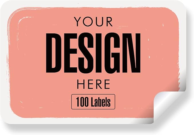 Custom Stickers Personalized Labels - Customized Stickers with Any Design Image Logo Text,Custom Thank You Label Stickers,Custom Stickers for Business Logo,100 Labels (Rectangle,4"x2")