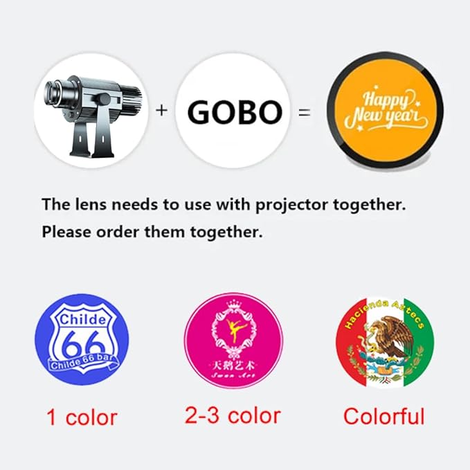 GOBO Projector Custom Logo Projector Lights for Store Business or Outdoor Wall Street Waterproof Ip67 HD Led for Shop Advertising and Wedding (55W)
