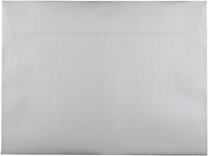 JAM PAPER 9 x 12 Open End Catalog Metallic Envelopes - Silver Stardream - 50/Pack