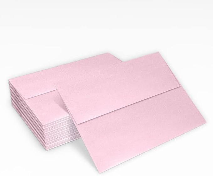 LUXPaper A7 Invitation Envelopes | Peel & Press | 5 1/4" x 7 1/4" | Rose Quartz Metallic | 80lb. Text | 250 Qty