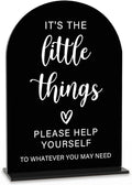 Acrylic Wedding Sign, Bridal Shower Decorations, It's the Little Things Sign for Ceremony, Modern Font Table Signs, Acrylic Table Top Signs for Wedding Reception and Event Party (Black)