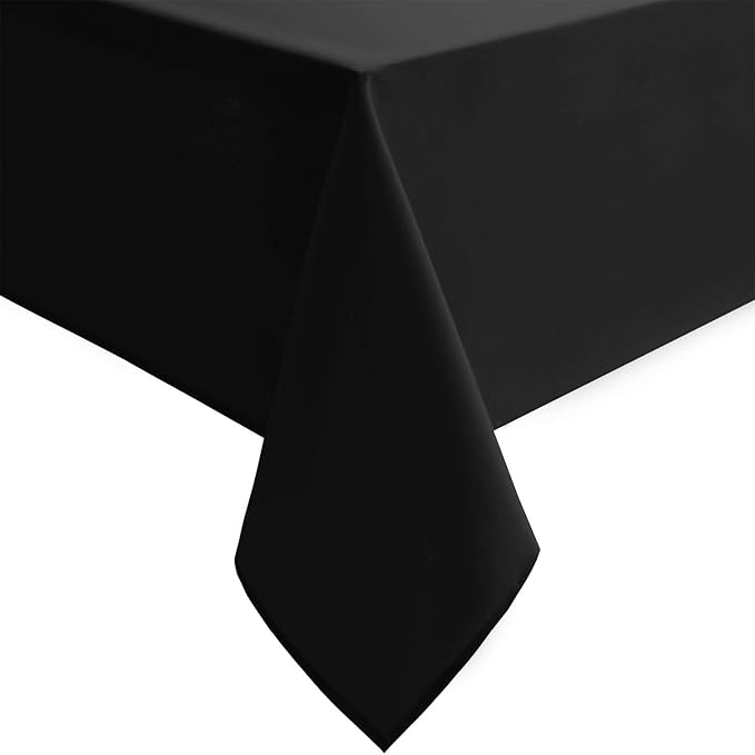 Hiasan Black Tablecloth for Square Tables - Waterproof and Spillproof Washable Fabric Small Table Cloth for Dining Room Kitchen Party, 40 x 40 Inch