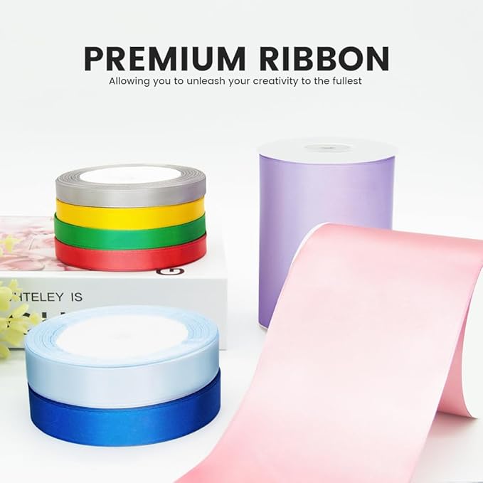 3 Inch x 25 Yard Red Satin Ribbon - Perfect for Gift Wrapping, Cutting Ribbons, Ceremony Décor, Wedding Bouquets, Embroidery, Christmas Crafts & Sewing Projects