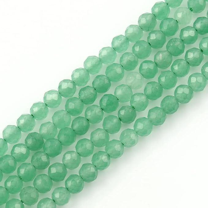 Song Xi 180pcs 2mm Natural Green Aventurine Gemstone Beads Faceted Round Loose Stone Beads for Jewelry Making