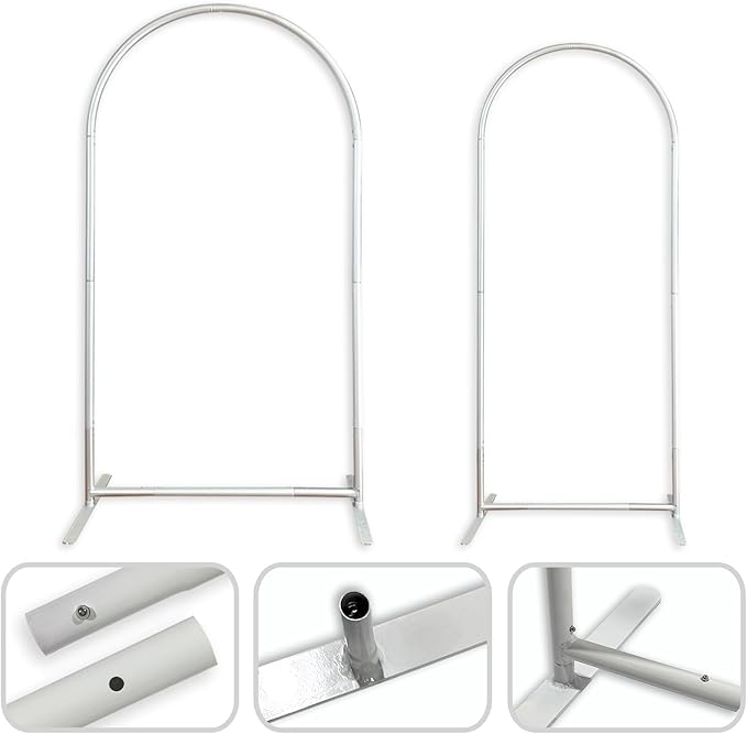 FiVan 2.7ft by 6ft Heavy Duty Trio Arch Backdrop Frame Stands for Party Covers