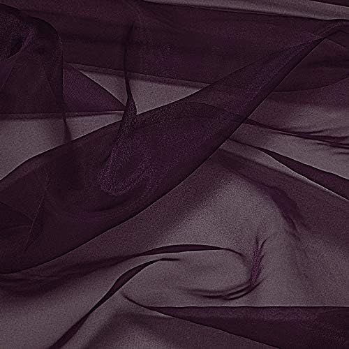 VDS Plum Organza Fabric, 100 Yards Continuous, 45” Wide, Wedding Party Decoration Iridescent Crystal Sheer Shiny Organza Tulle Bridal Dress DIY Crafts Costume Sewing Backdrop Arch Cloth