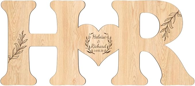 Personalized Wedding Guest Book Sign Custom Letter Name Date Rustic Wedding Guest Book Alternative Unique Guest Book for Wedding Anniversary Decor (Style 4)