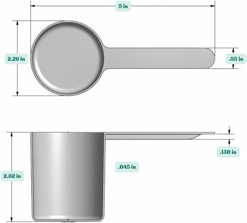 148 mL (148 CC | 5 Oz.) Long Handle Scoop for Measuring Coffee, Pet Food, Grains, Protein, Spices and Other Dry Goods (Pack of 5)