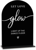 Acrylic Wedding Sign Let Love Glow Sign for Wedding Wedding Signs for Ceremony Modern Calligraphy Arch Acrylic Table Top Sign for Wedding Reception and Event Party Table(black）