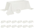 Fokitut 12 Pack Waterproof Rectangle Tablecloth, 90x132 Inch,Stain Resistant and Wrinkle Polyester Table Cloth, Fabric Table Cover for Kitchen Dining, Wedding, Party, Holiday Dinner-Ivory