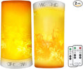 LED Flame Effect Fireplace Light with Remote & Timer, USB Rechargeable Battery Operated Flameless Candle Light for Room Party Bar Decor - 2 PCS