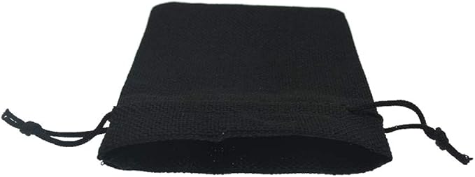 20Pcs Black Burlap Gift Bags With Drawstring 2.7x3.5 Inch, Linen Halloween Candy Jewelry Jute Sack for Wedding Party Favor