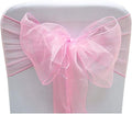 Organza Chair Bow Sash Décor Bows Sashes for Wedding Reception Events Banquets Decoration - (Pack of 25, Baby Pink)