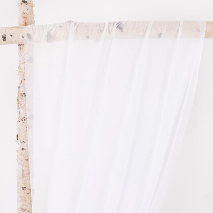 MLMW Wedding Arch Draping Fabric 4 Panels 29" x 20Ft White Sheer Wedding Arch Backdrop Drapes Outdoor Curtain for Ceremony Party Background Ceiling Decor