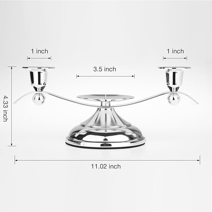 3 Unity Floral Candles for Wedding Ceremony Set with Silver Holder, Wedding Accessories for Reception