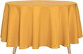 sancua Round Tablecloth - 90 Inch - Water Resistant Spill Proof Washable Polyester Table Cloth Decorative Fabric Table Cover for Dining Tables, Buffet Parties and Camping, Gold