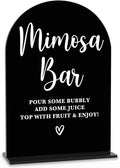 Acrylic Wedding Signs, Bridal Shower Decorations, Mimosa Bar Signs for Reception, Modern Calligraphy Arch Acrylic Table Top Sign for Wedding Reception and Engagement Parties (Black)