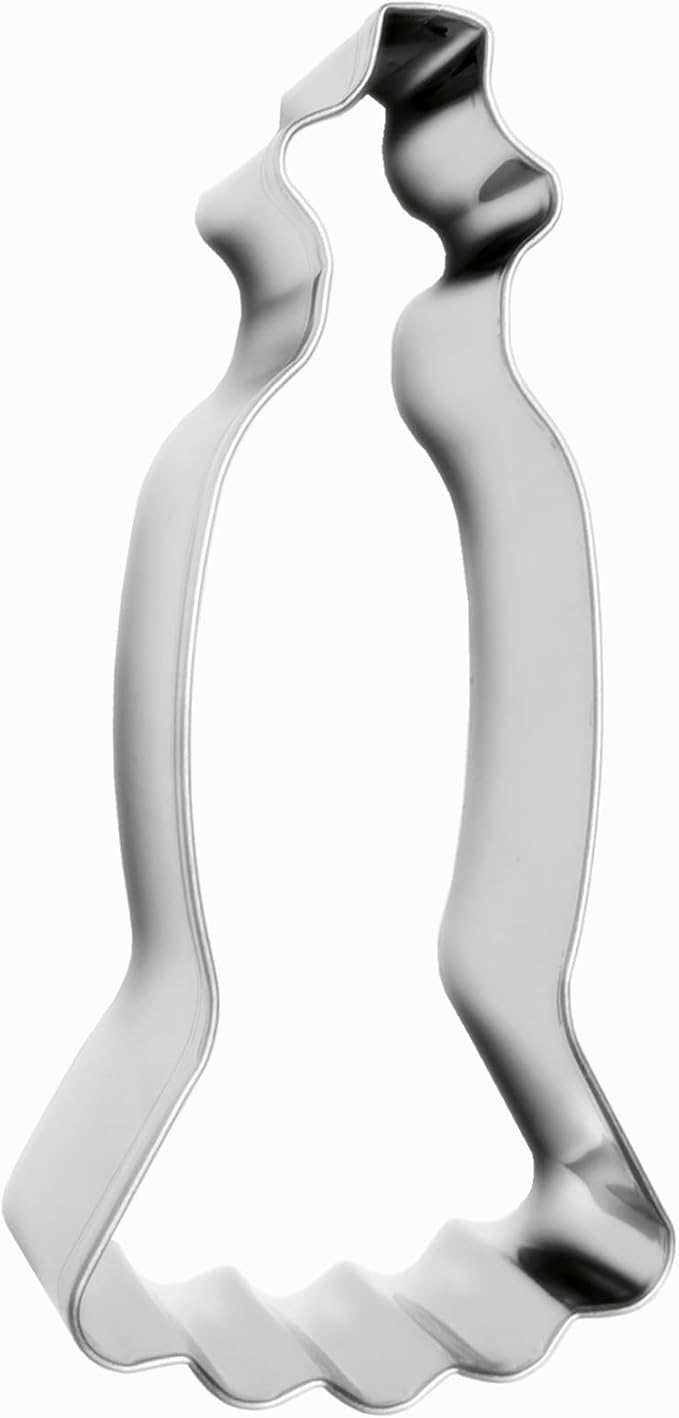Large Size Dress Shaped Cookie Cutter, Stainless Steel Strapless Mermaid Fishtail Princess Wedding Dress Cookie Cutter, 4.7 Inches