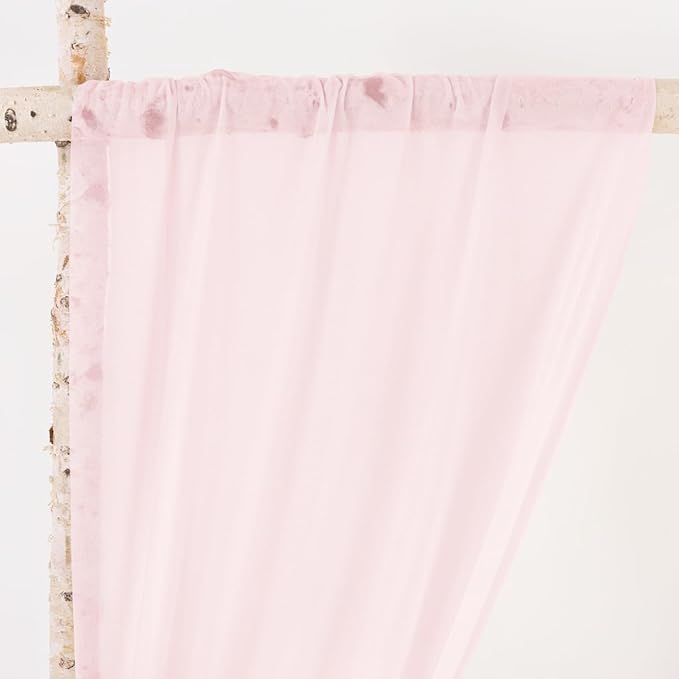 MLMW Wedding Arch Draping Fabric 4 Panels 29" x 20Ft Easter Pink Sheer Wedding Arch Backdrop Drapes Outdoor Curtain for Ceremony Party Background Ceiling Decor