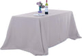 Ascoza 2pack 90x132 Inch Silver Rectangular Tablecloth 6 Feet Table Cloth in Polyester Fabric for Wedding/Banquet/Restaurant/Parties