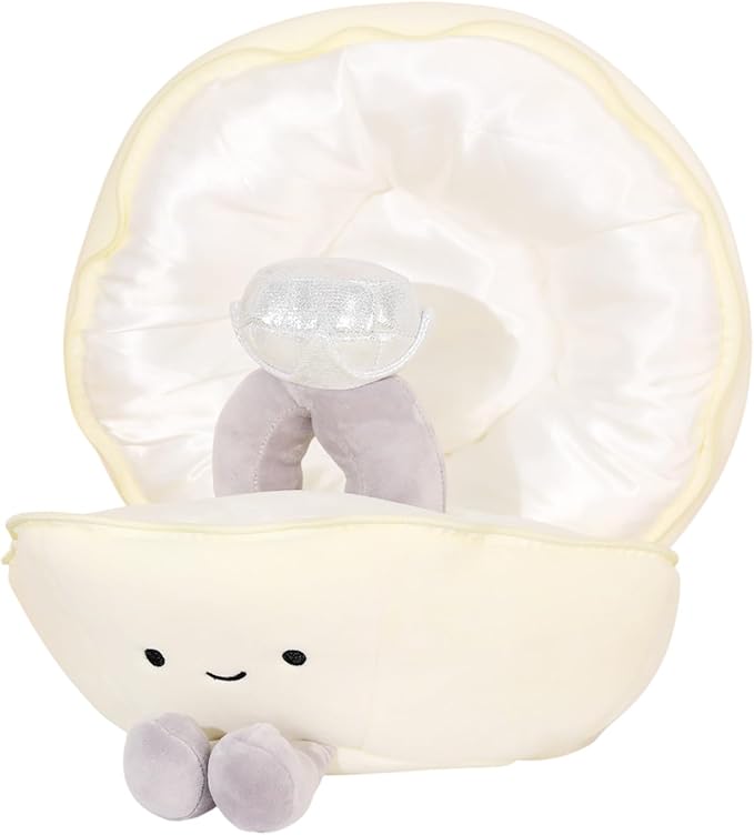 Drawelry Ring Box Plush Pillow Box Princess Diamond Ring Shell Case Throw Pillows Funny Soft Stuffed Dolls Sofa Bed Car Decor Pillow for Women Girls Wedding Birthday Gifts