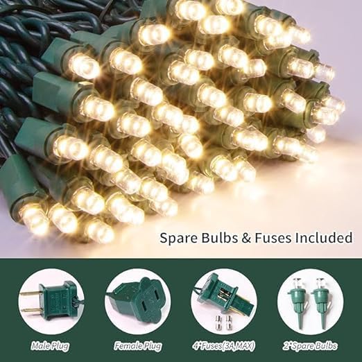 150 Count Warm White- String Lights - LED Christmas Lights, Mini led Lights for Indoor Outdoor Home Holiday Party Wedding Independence Day Decoration