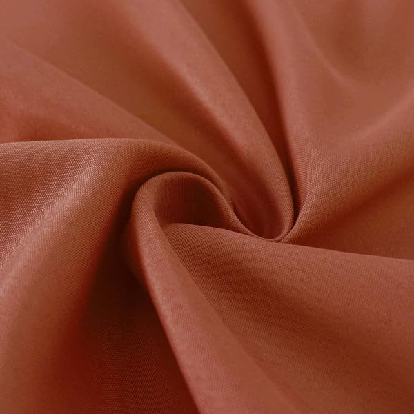 Efavormart Round Tablecloth, 90 Inch Stain & Wrinkle Resistant Washable Table Cloth, Decorative Polyester Fabric Table Cover for Banquet, Wedding, Dining- Terracotta
