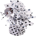 PMU 3 Pcs Polka Dot Kisses Balloon Weights - Decorative Balloon Weight for Christmas, Thanksgiving, Birthday, Party Favors, Wedding & Baby Shower - 6oz. White With Black, Pkg/3