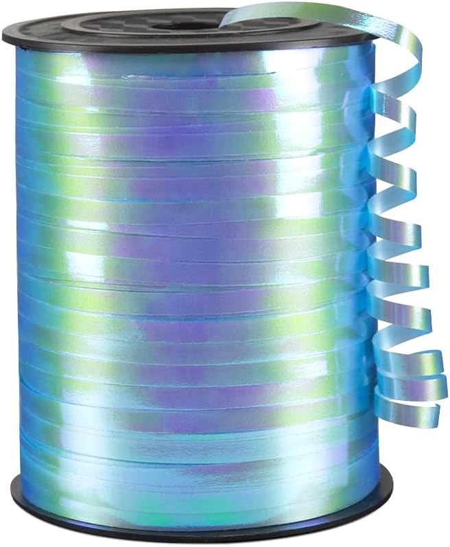 KMER LIFE Light Blue Gradient Curling Ribbon, 1/5" Wide x 500 Yards Christmas Curling Ribbons for Gift Wrapping, Party Decoration, Balloon String, Crafting, Balloon Ribbons for Florist Flower (1 Roll)