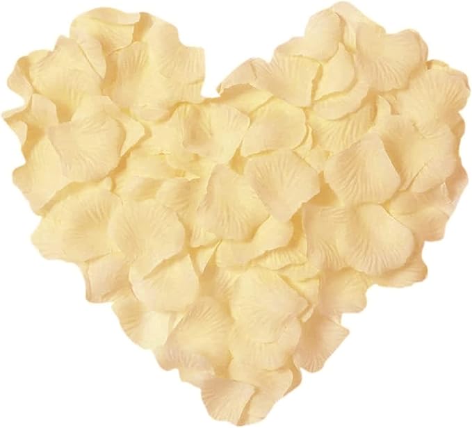 ocharzy 1000 PCS Rose Petals Fake Rose Petals for Romantic Night, Wedding Flower Decoration, Party, Events (A-Champagne)