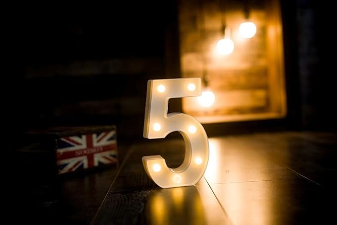 Foaky Rechargeable LED Letter Lights Sign Marquee Light Up Letters Sign for Night Light Wedding/Birthday Party Christmas Lamp Home Bar Decoration (5)