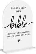 Acrylic Wedding Sign Wedding Signs for Ceremony Please Sign Our Bible Sign for Wedding Modern Calligraphy Arch Acrylic Table Top Sign for Wedding Reception and Event Party Table(white)