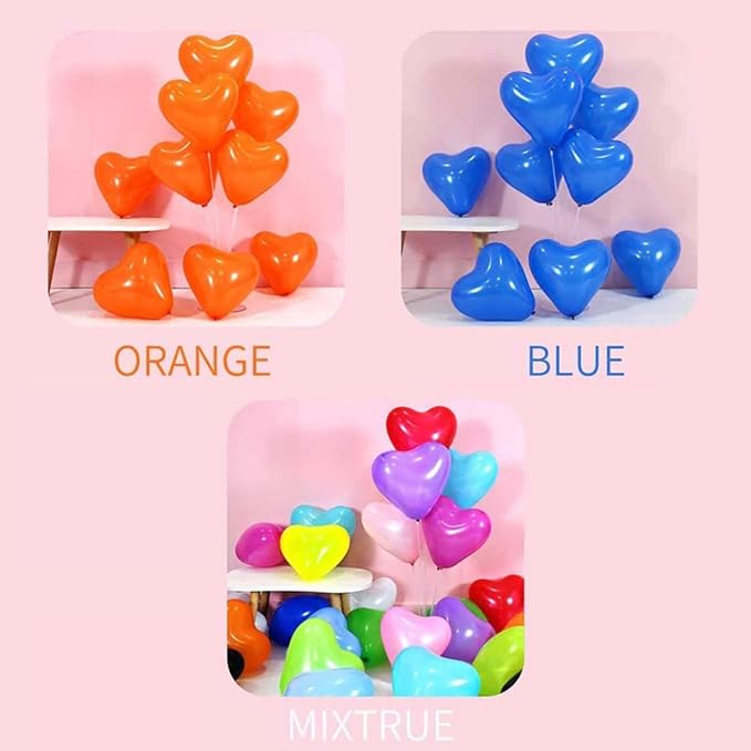 100 6-inch White Color Heart shaped Latex Balloons for Valentines Day,Propose Marriage,Wedding Party.