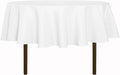 sancua Round Tablecloth - 70 Inch - Water Resistant Spill Proof Washable Polyester Table Cloth Decorative Fabric Table Cover for Dining, Buffet Parties and Camping, White(Fits 24-58 Inch Tables)
