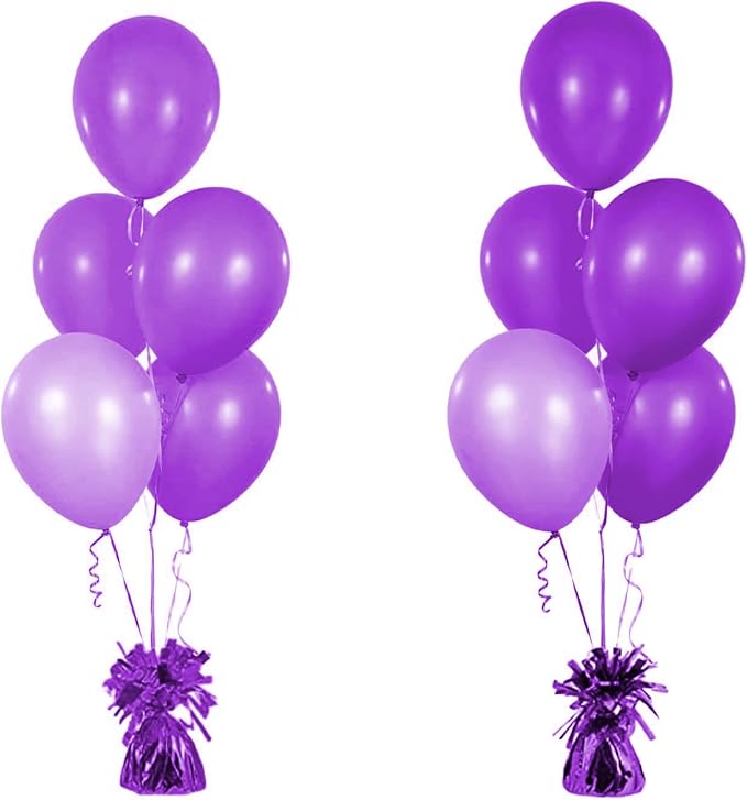 Metallic Balloon Weights, Birthday Party Favors, Novelty and Gag Gifts, 5.5" Inches, 6-Pack (Purple)