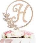 LINGTEER Personalized Inital Letter H Wooden Cake Topper Perfect for Birthday Rustic Wedding Anniversary Party Keepsake Decoration