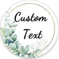 Custom Stickers for Weddings, Birthdays & Businesses - Personalized Labels with Your Logo - Waterproof, Fade and Heat Resistant - Pack of 100-1000 (Wreath C, 1.5 Inch)
