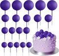 ASTARON 20 Pcs Ball Cake Topper Decorations Mini Balloons Cake Topper Sticks Dark Purple Balls Cake Picks Cake Topper Balls Cake Decorations for Halloween Birthday Cake Decorations