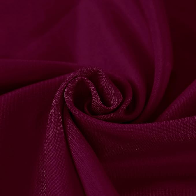 Fokitut 2 Pack Waterproof Round Tablecloth, 108 Inch, Stain Resistant and Wrinkle Polyester Table Cloth, Fabric Table Cover for Kitchen Dining, Wedding, Party, Holiday Dinner-Burgundy