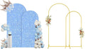MODFUNS Metal Arch Backdrop Stand and Cover 6&7.2ft Baby Blue Glitter Arch Cover Set of 2 Gold Arch Stand with Covers Double Sided Sequins Arch Covers for Wedding Ceremony Birthday Party Decoration