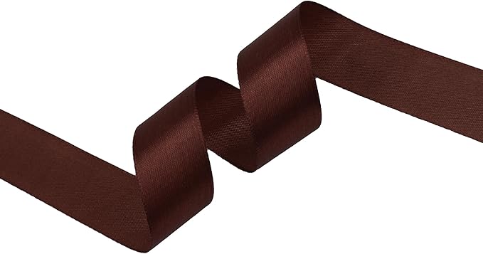 Dark Brown Satin Ribbon 1 inch X Continuous 25 Yards, Single Face Polyester Ribbon Perfect for Gift Wrapping, Flower Bouquet, Wedding Decor, Crafts, Bow Making, Sewing and More