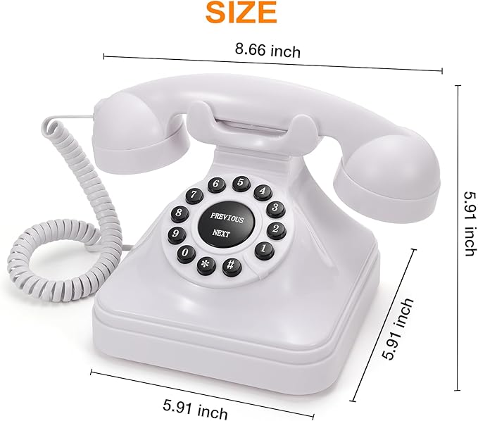 Guest Book Audio Wedding Phone,Record Voice Messages,Retro Guest Book for Wedding or Birthday Party Message Voicemail,Save The Blessings of Your Relatives and Friends（White）