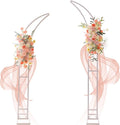 2pcs Large Wedding Arch with Base Flower Stand Arch Bracket Stand Backdrop Stand for Wedding Party Elegant Decorations & Garden Climbing Plants Vines,6.9&5.9 FT-White