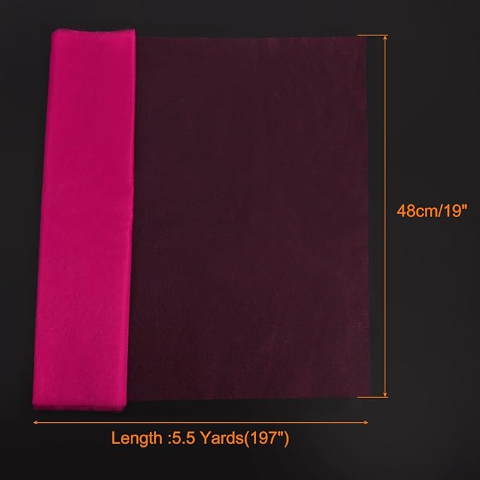 uxcell 19" by 5.5 Yard Tulle Fabric Backdrop Curtains for DIY Tutu Skirt Shower Decor Wedding Crafts Birthday Party Supplies, Rose Red