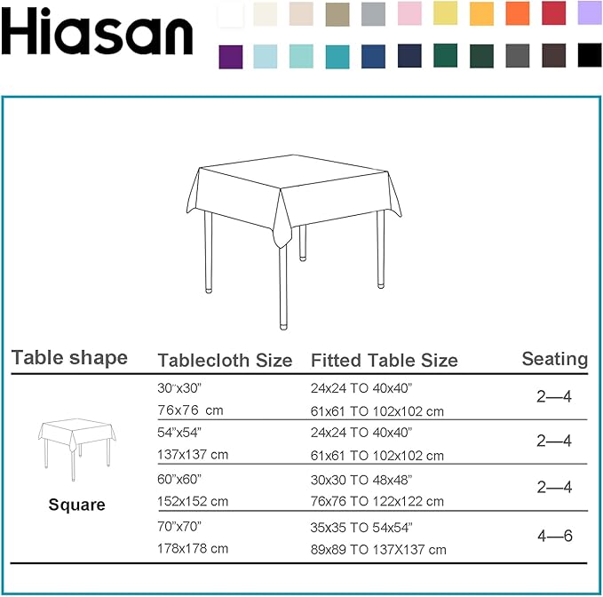 Hiasan Small Tablecloth for Square Tables - Waterproof and Spillproof Washable Fabric Table Cloth for Spring Dining, Outdoor Picnic (Yellow, 40 x 40 Inch)