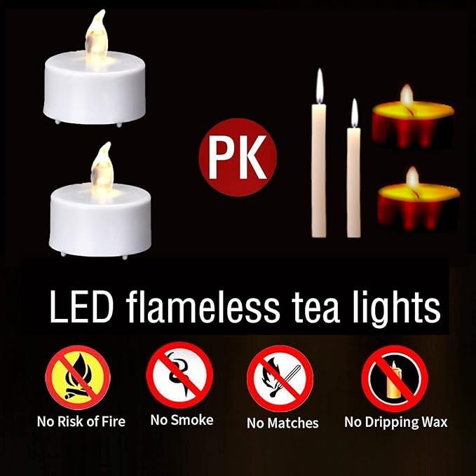 LED Tea Light Candles with Remote Control,Flickering Flameless Candle,Long Lasting 400+Hours,Battery Operated,with Timer for Home Decoration Seasonal &Festival Celebration WarmWhite (12pcs)