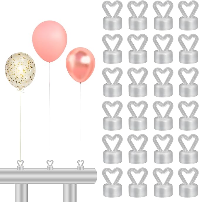 24PCS Balloon Weights Metallic Table Centerpiece Holders For Helium Balloon Accessories Small White Pendant For Birthday Wedding Chrismas Party (Heart)