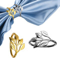 40 Pcs Leaf Napkin Rings Set, Metal Napkins Rings Holders Bulk for Cloth Napkins Table Adornment for Wedding, Birthday, Thanksgiving, Christmas, Banquet, Dinning Table Decorations